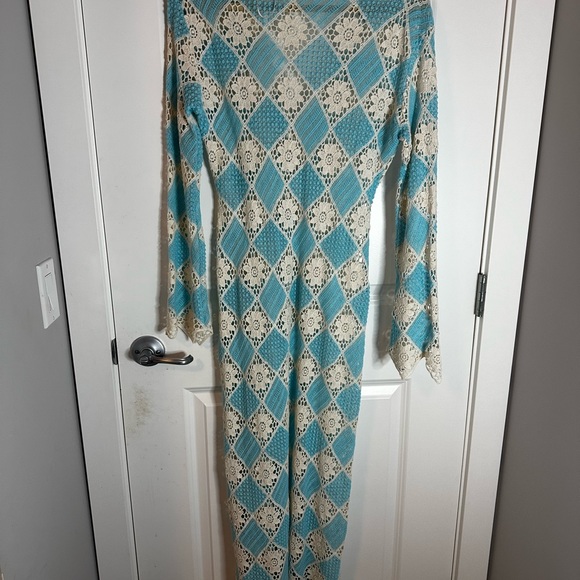 Blue/white Maxi Crochet dress Limited Edetion - Picture 2 of 4